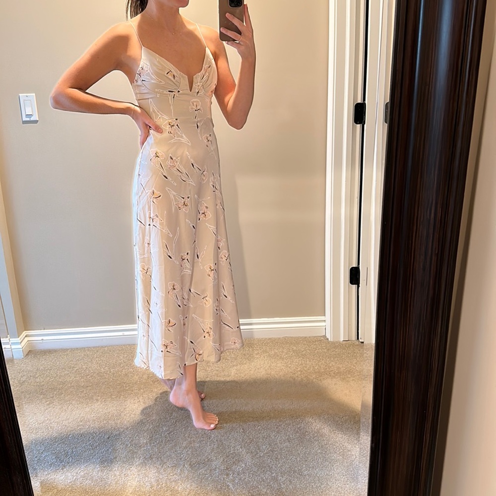 Satin slip dress floral print